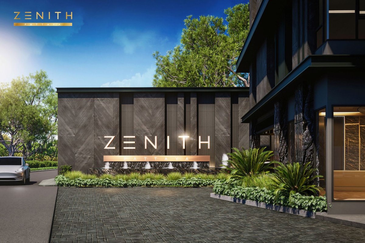 Zenith Pattaya — вход с брендингом проекта